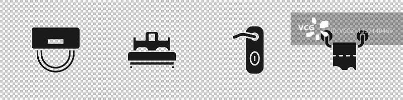 行李员帽子卧室门把手与厕所素材图片素材