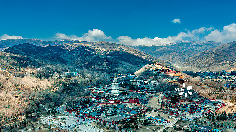 五台山全景航拍图片素材