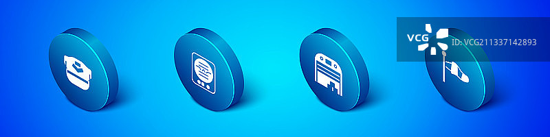 2.5D飞行员帽、飞机库等组合图片素材