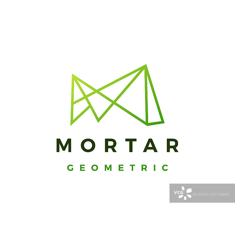 字母M抽象几何多边形标志图片素材