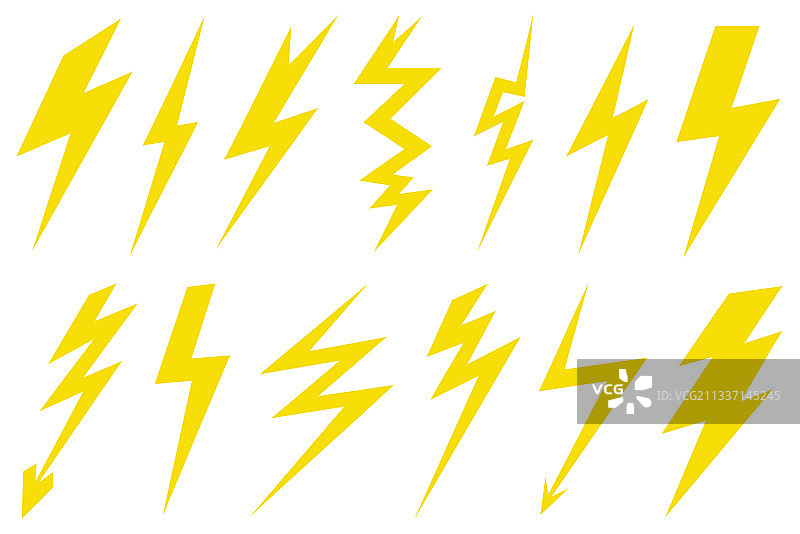 不同类型的闪电群图片素材