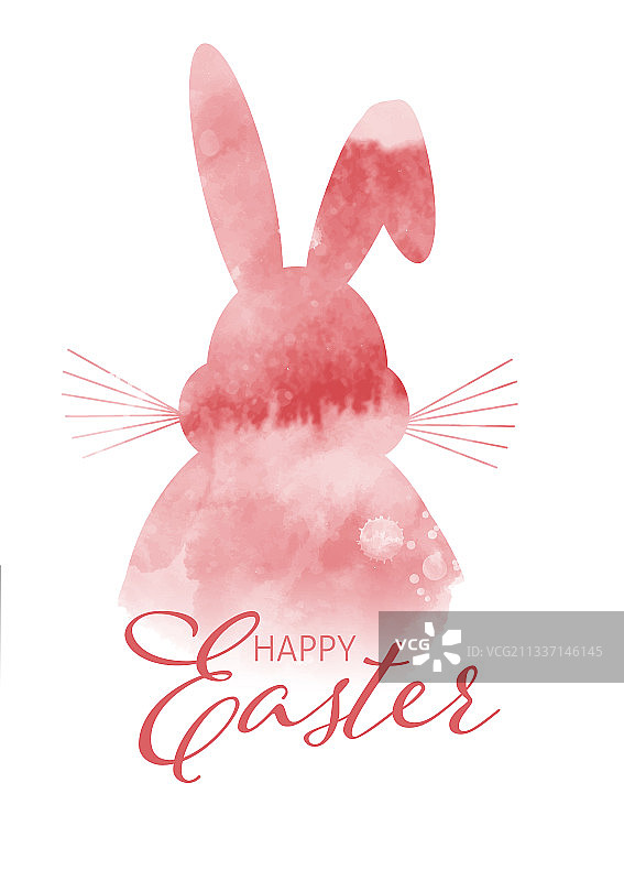 水彩复活节兔子背景图片素材