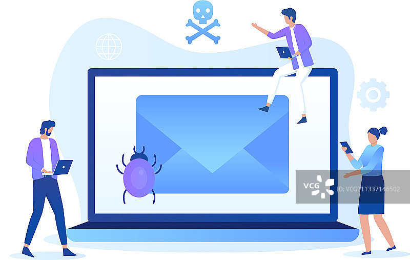 病毒邮件概念设计图片素材