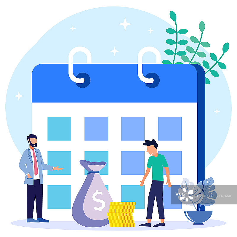 卡通人物商务日程图片素材