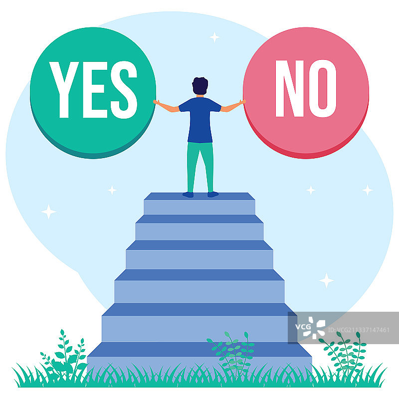 卡通人物的是与否图案图片素材