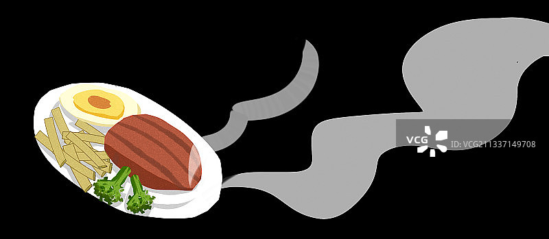 牛排午餐插画元素图片素材