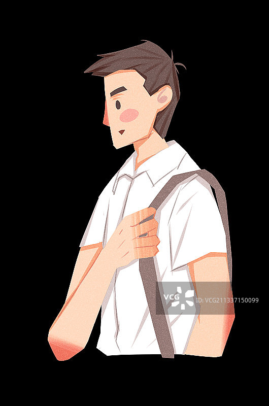 校园男学生插画元素图片素材
