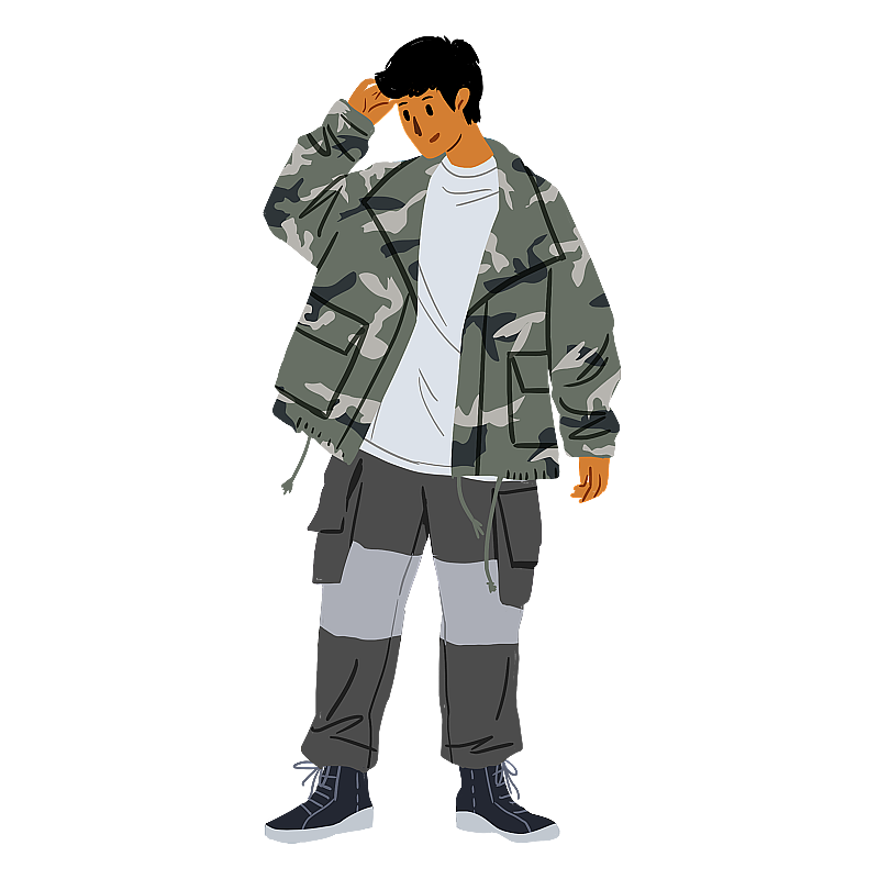 迷彩，时尚，男生，个性图片素材