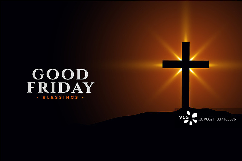 带有十字架的耶稣受难日神圣背景图片素材
