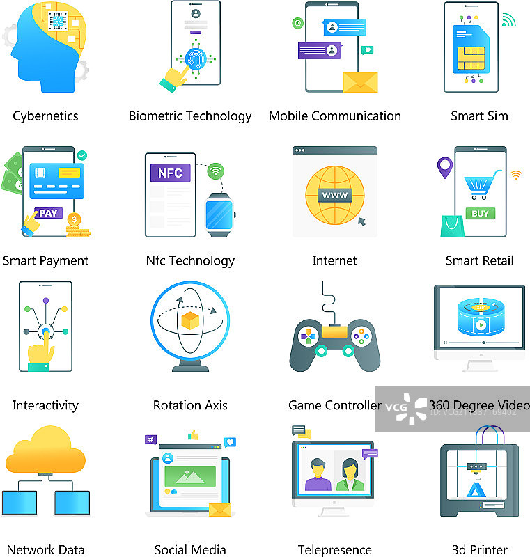 未来科技概念图标包图片素材