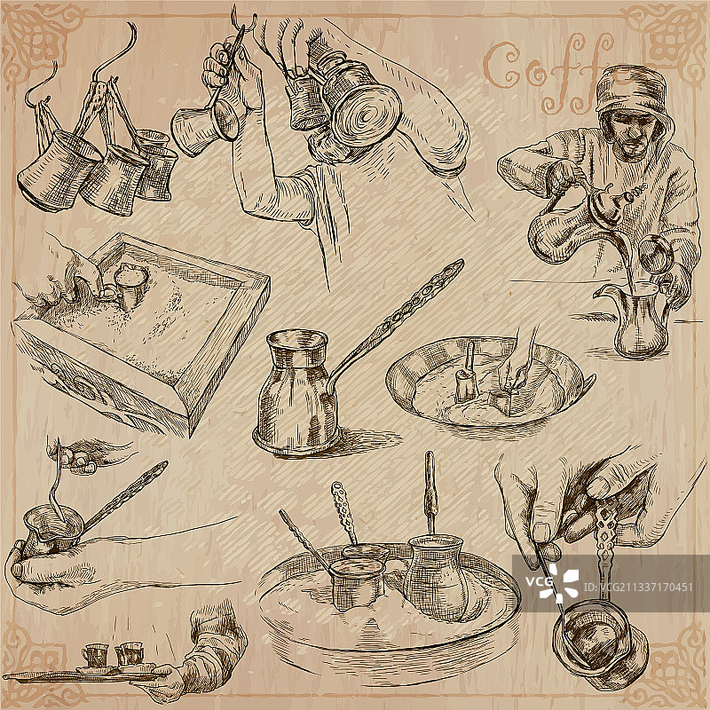 咖啡采摘与加工农业图片素材