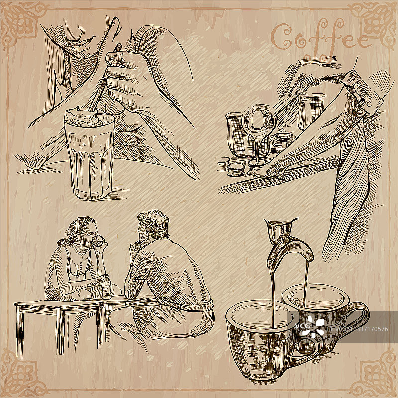 咖啡采摘与加工农业图片素材