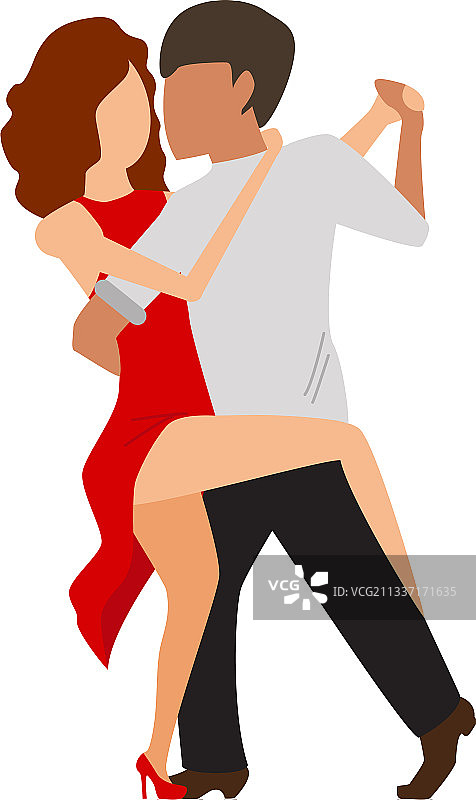 跳探戈的情侣卡通图片素材