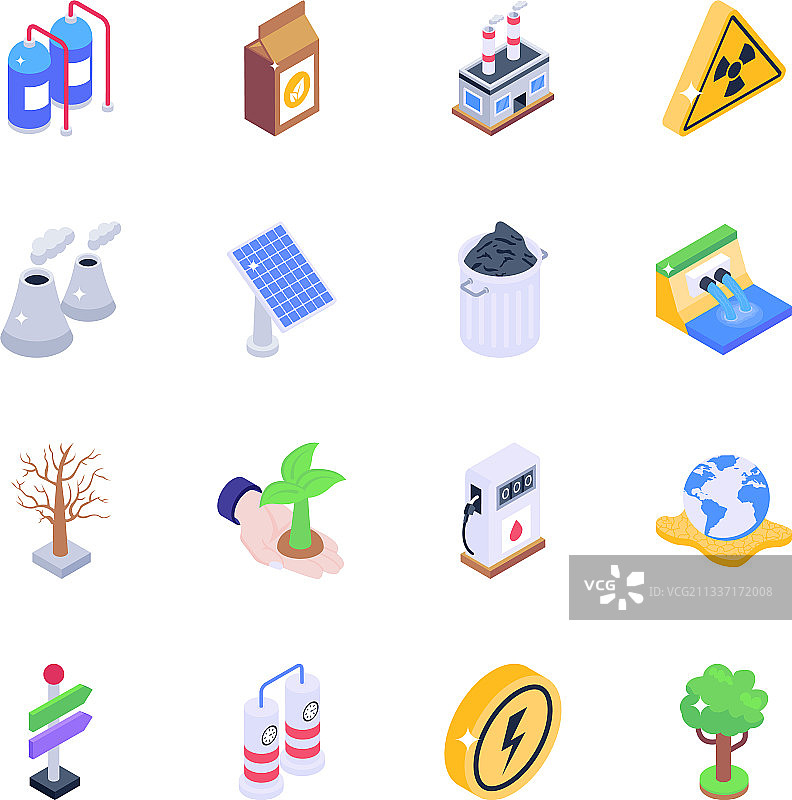 污染2.5D图标包图片素材