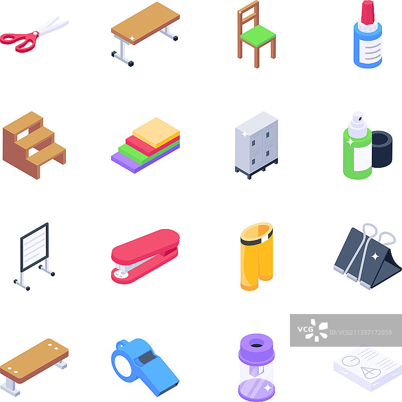 文具2.5D图标包图片素材