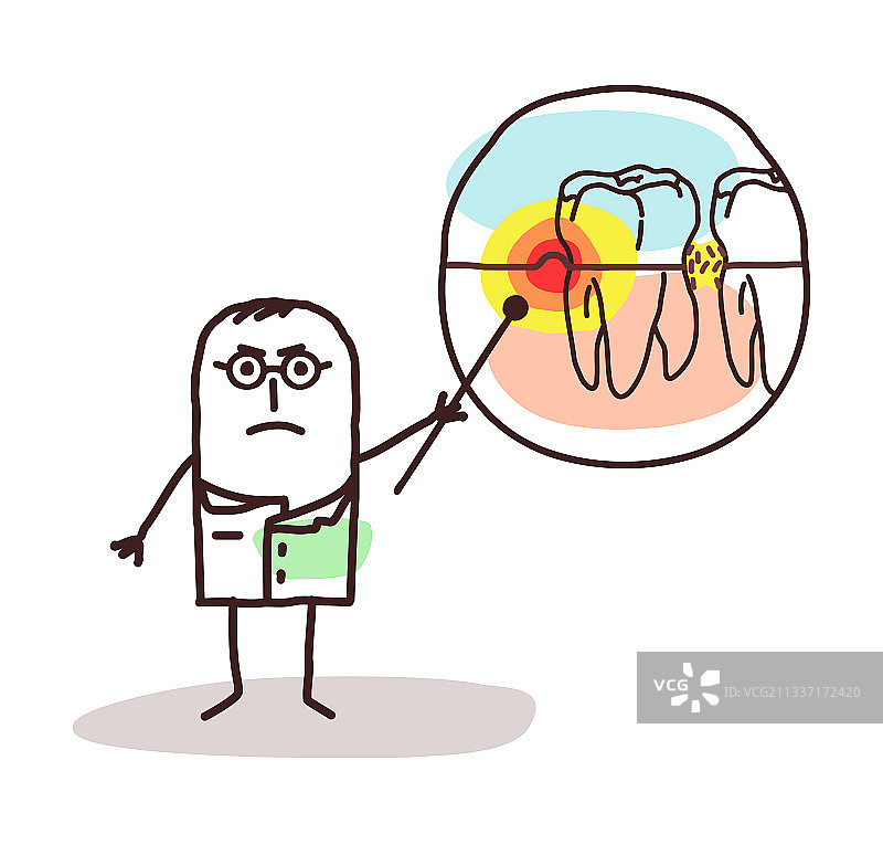 卡通医生讲解牙周病图片素材