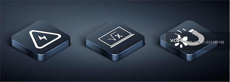 2.5D高压磁铁和平方根素材图片素材