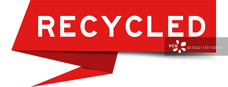 带有红色“回收”字样的纸质语音banner图片素材