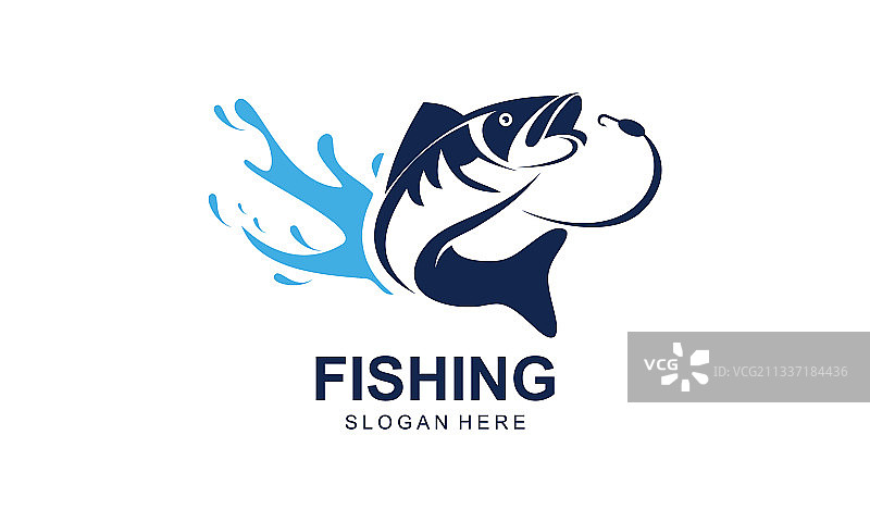 复古钓鱼logo模板图片素材