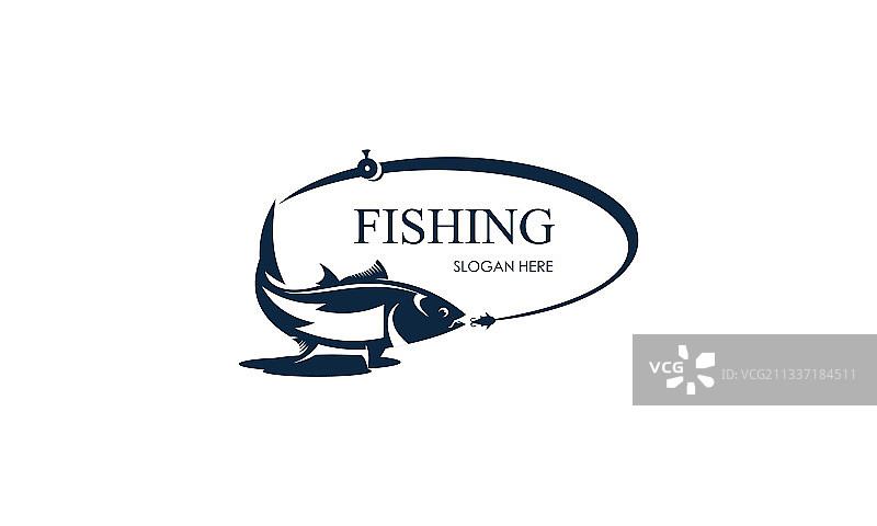 复古钓鱼logo模板图片素材