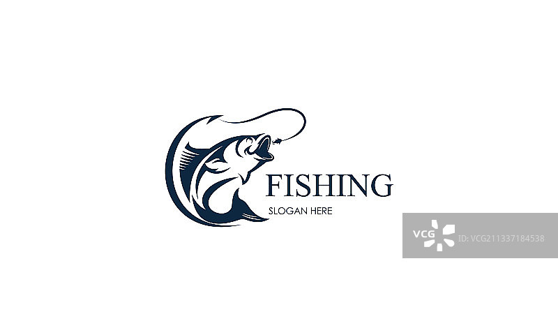 复古钓鱼logo模板图片素材