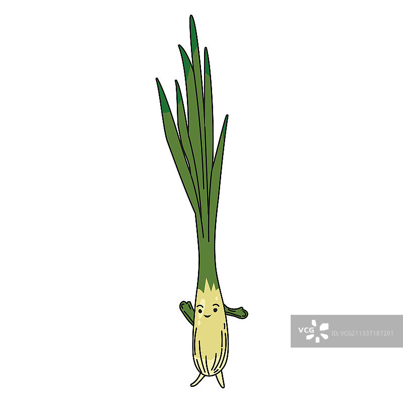 手绘卡通可爱韭菜图片素材