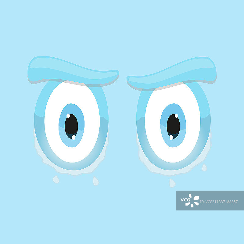 趣味卡通蓝色悲伤方形笑脸图片素材