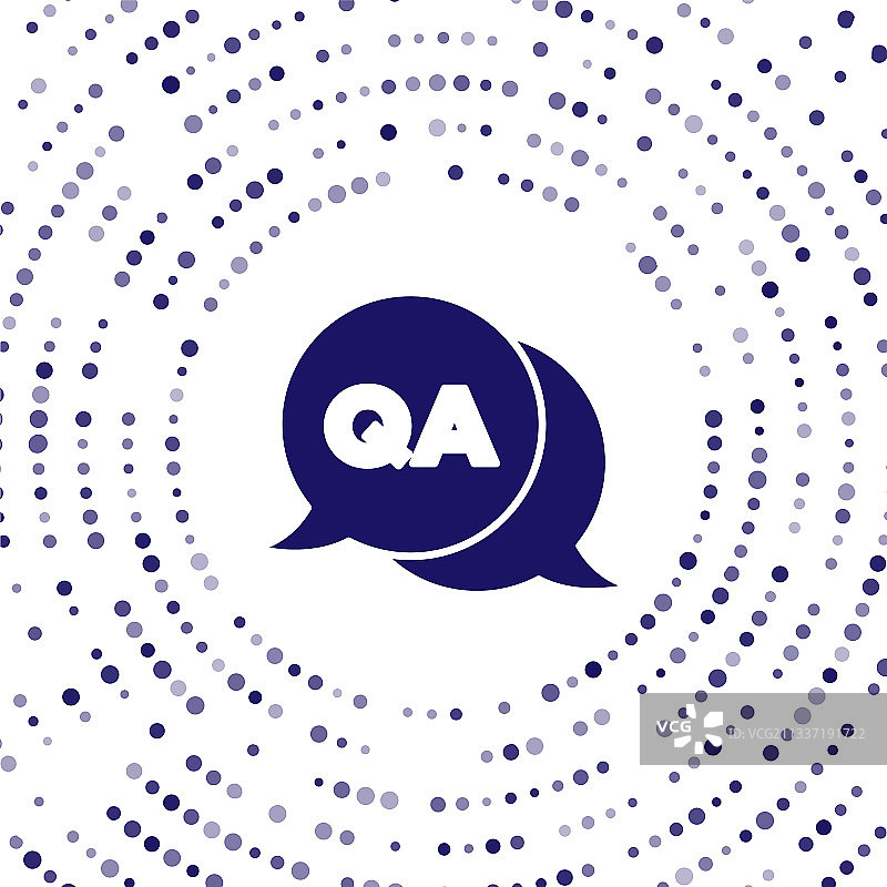 带有问题和答案图标的蓝色语音气泡图片素材