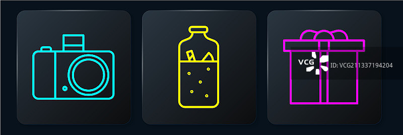 相机礼盒和热红酒图片素材