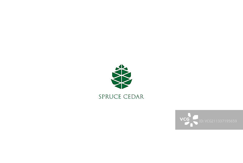 简洁极简几何松果标志设计图片素材