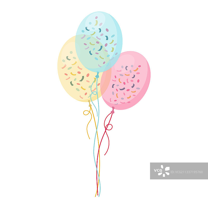彩色光面氦气球组合集图片素材