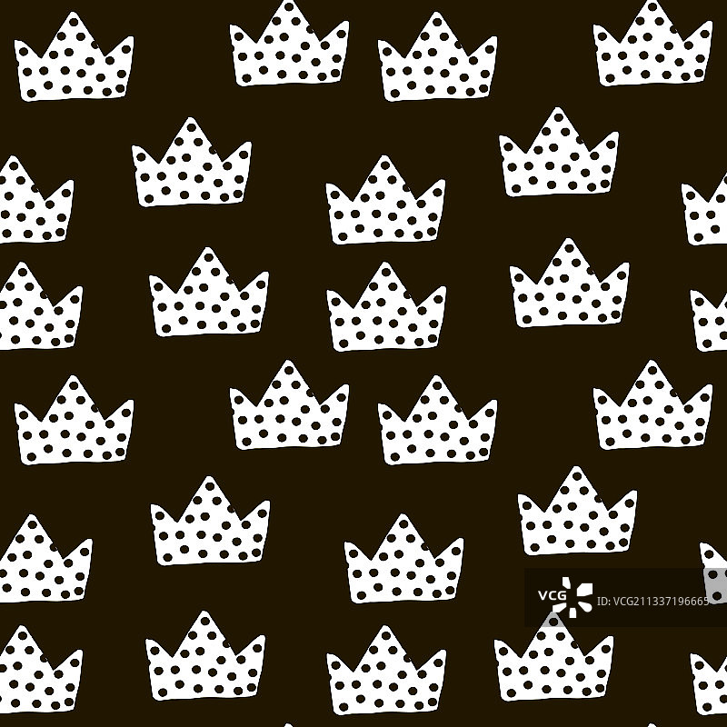 无缝黑白皇冠图案图片素材