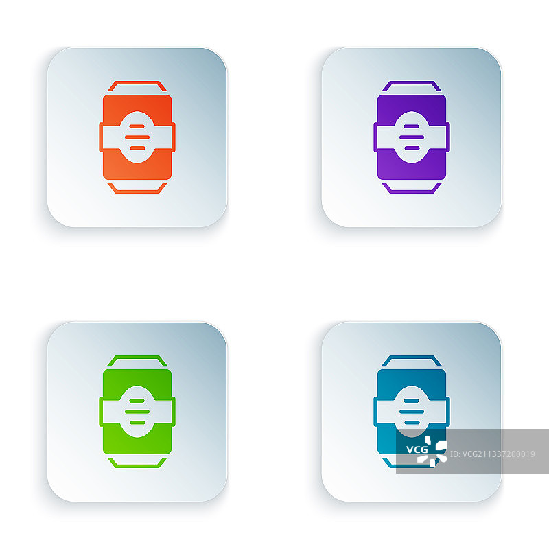 彩色能量饮料图标，白色背景图片素材