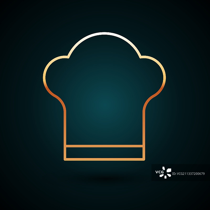 金色线条厨师帽图标图片素材