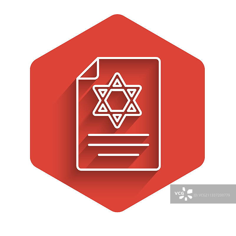 带长阴影的白色线条妥拉卷轴图标图片素材