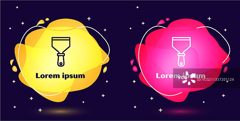 蓝色背景的腻子刀线条图标图片素材