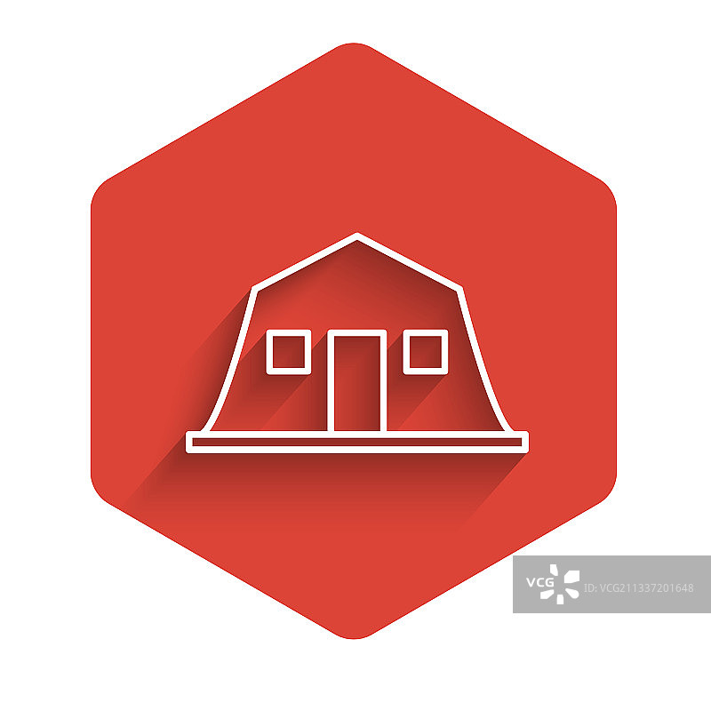 白色线条：军营站图标图片素材