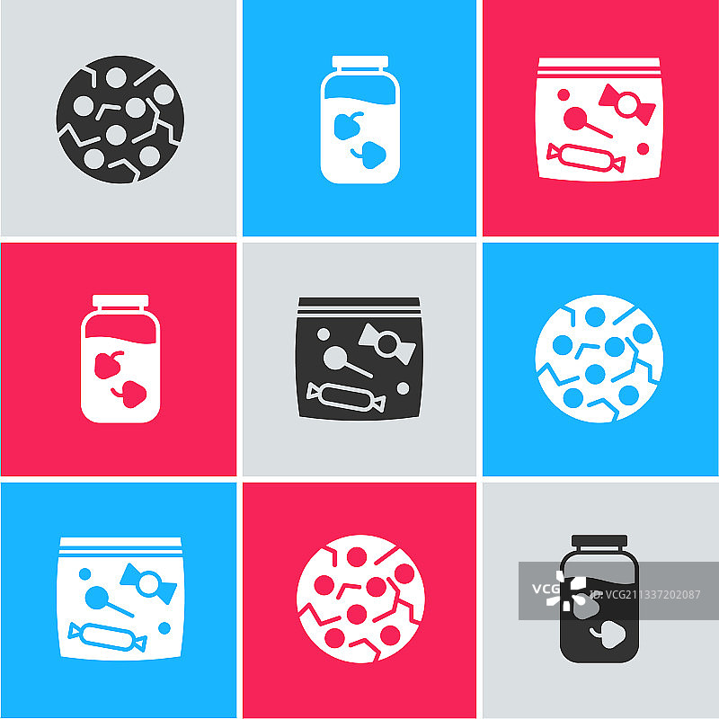 草莓酱曲奇饼干套装图片素材