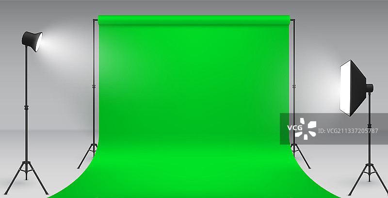 逼真色度键演播室模板图片素材