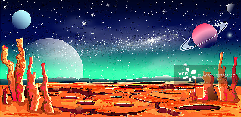 红色星球星系空间图片素材