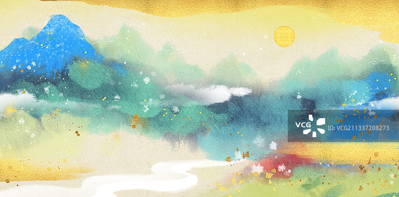 泼墨山水中国风图片素材