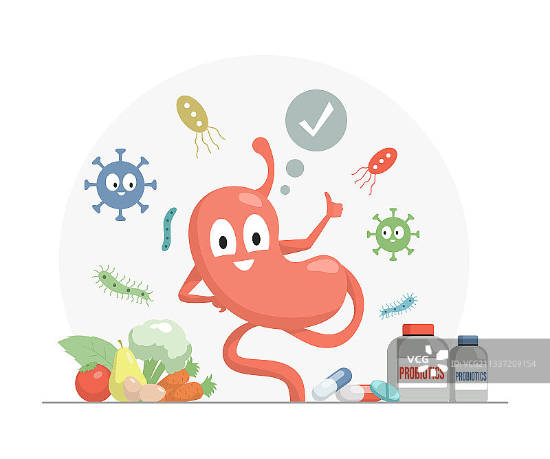 卡通风格的点赞的胃图片素材