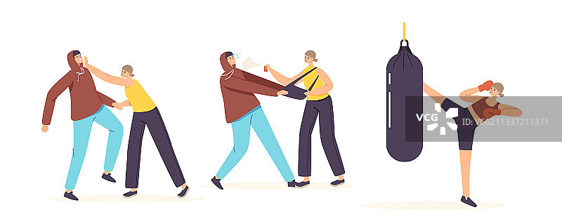 女性自卫概念人物图片素材