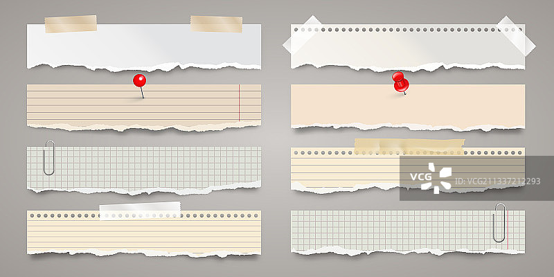带胶带的长条撕纸图片素材