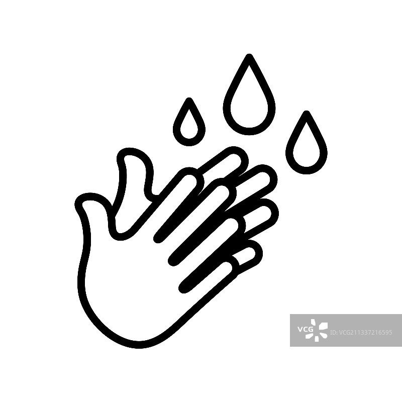 手洗扁平线条图标符号图片素材