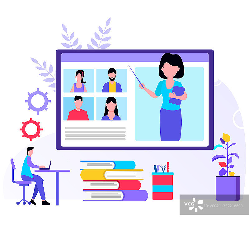 图形视频会议图片素材