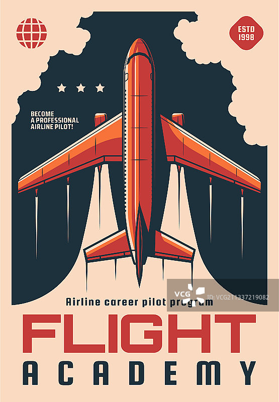 飞行学院培训项目复古海报图片素材