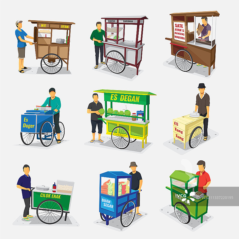 印尼街头小吃车图片素材