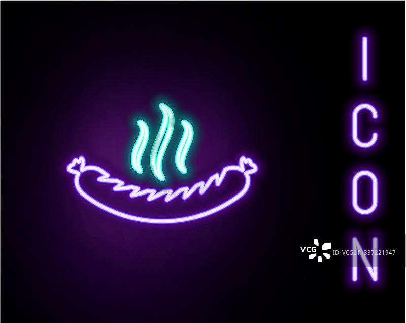 发光霓虹灯香肠图标图片素材