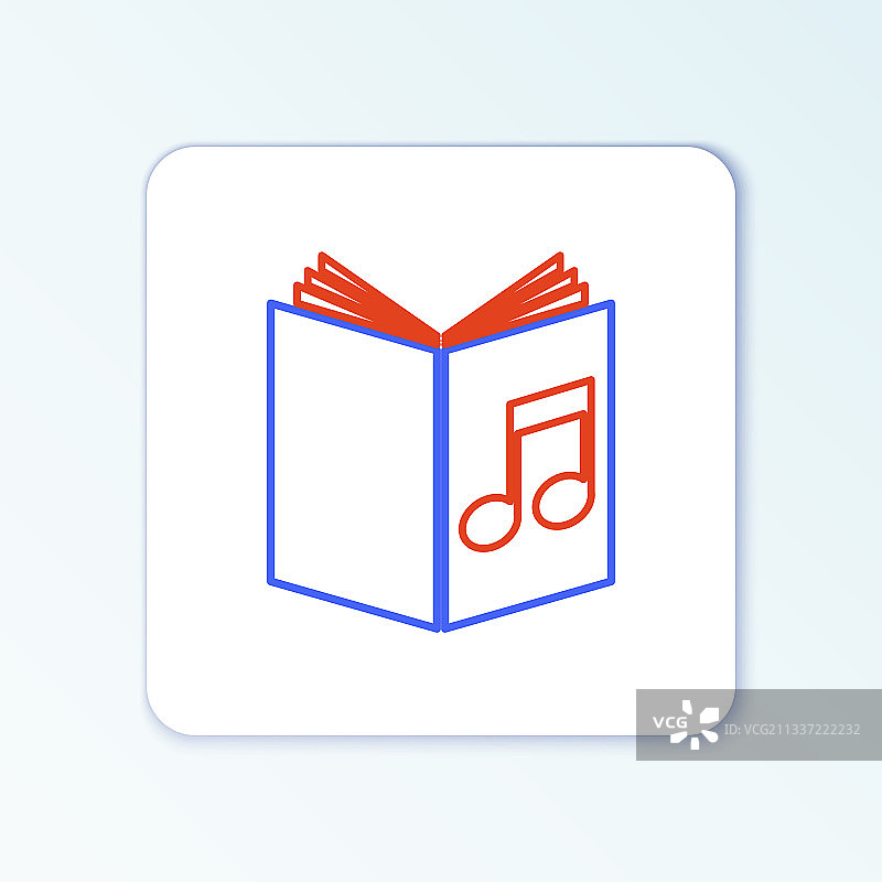 白色背景音频书籍图标线条图片素材